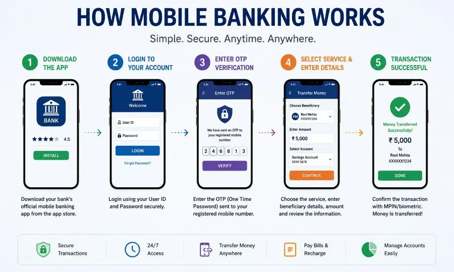 How mobile banking works step by step