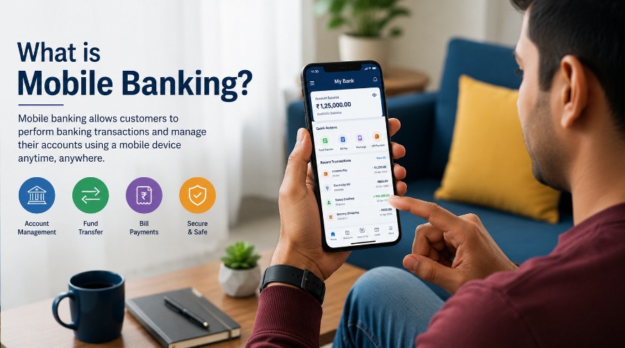 Person using mobile banking app on smartphone