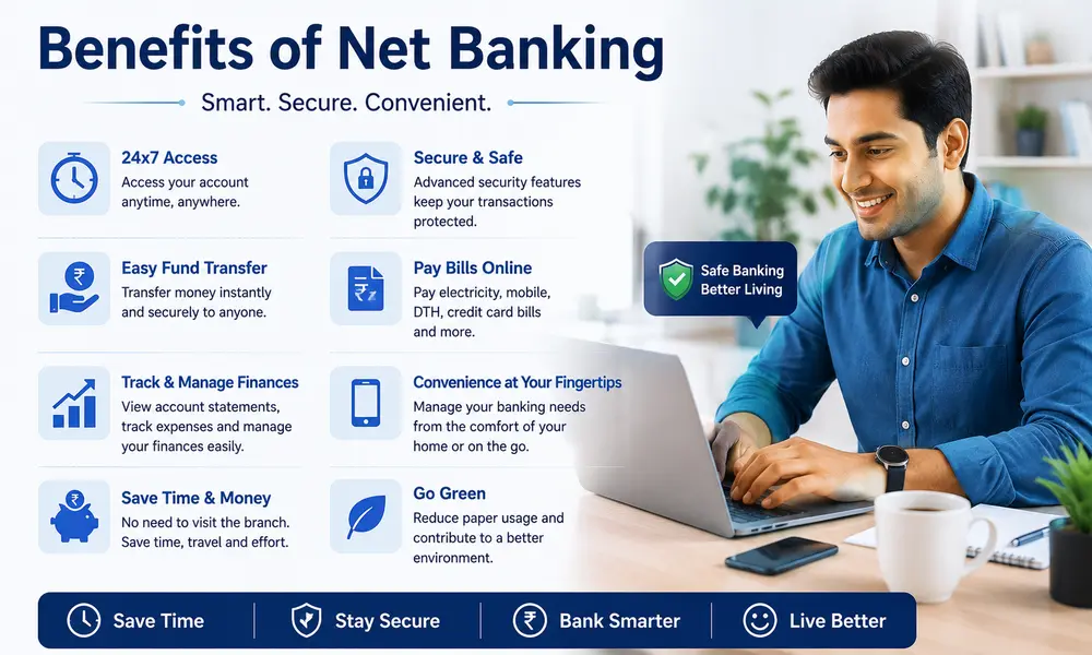 Benefits of using net banking