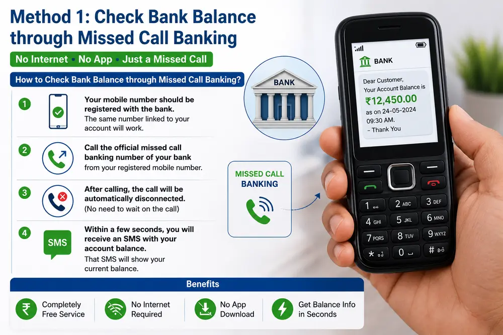 Check Bank Balance through Missed Call Banking