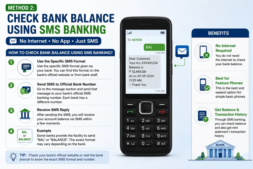 Check Bank Balance Using SMS Banking