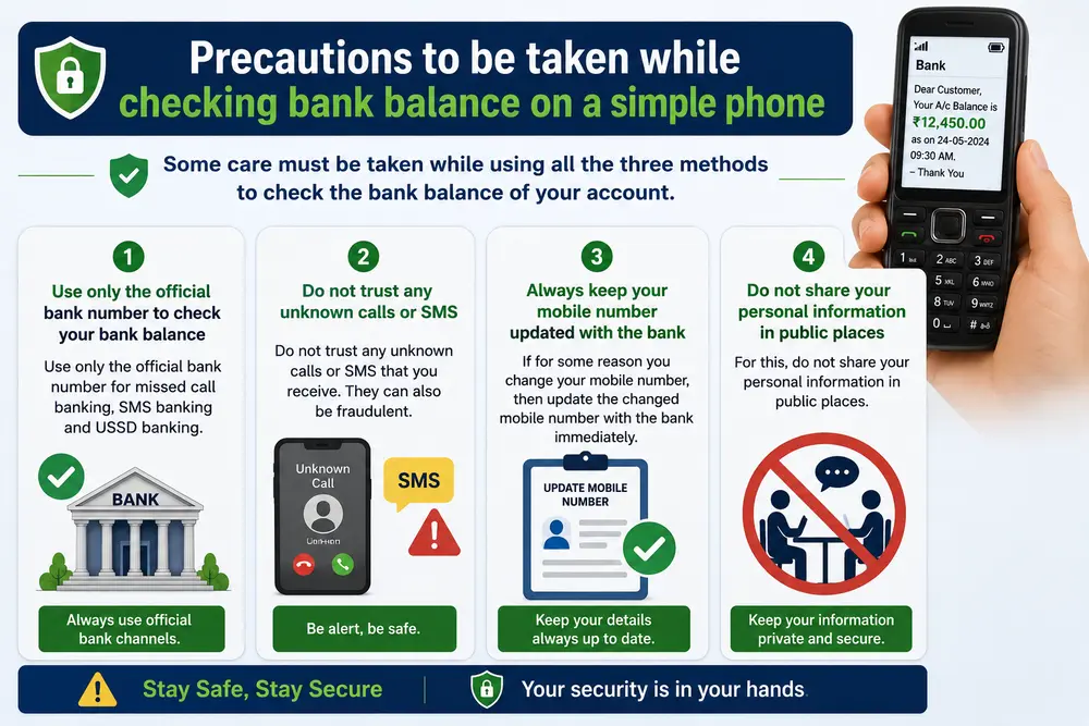 Precautions to be taken while checking bank balance on a Basic phone