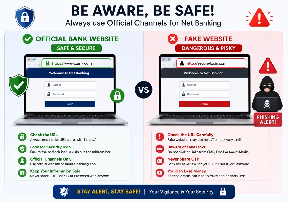 Net Banking phishing awareness and online banking safety